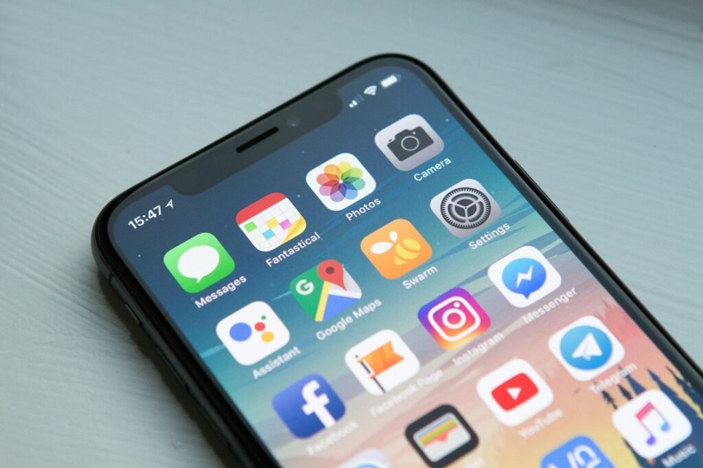 A smartphone showing a screen of everyday apps